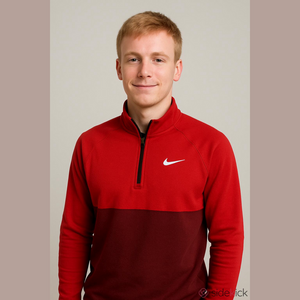 Nike Red Performance Sweatshirt with Mock Neck  3/4 Zip Size Small